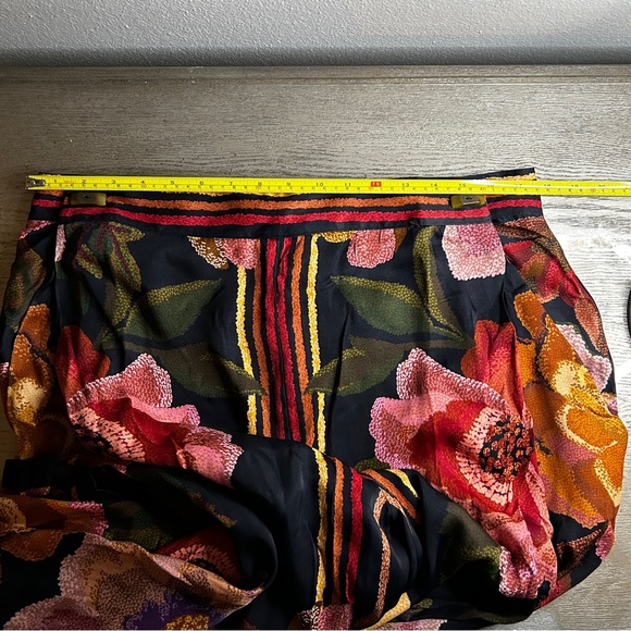 Farm Rio Black Chenille Flowers Viscose Pants. XL.